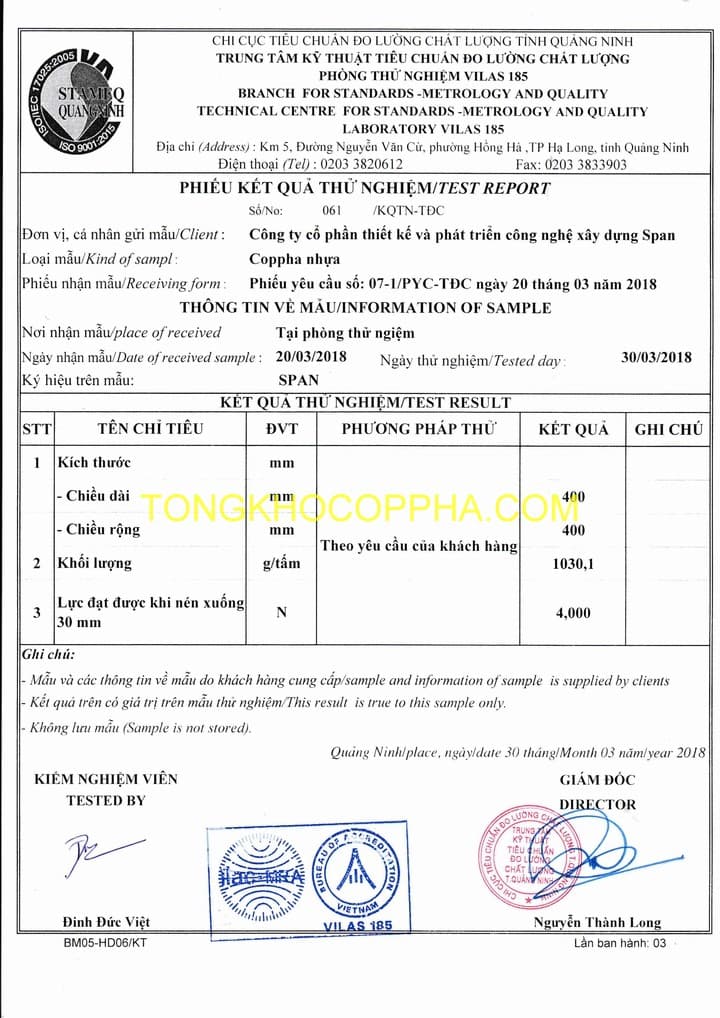 CỐP PHA NHỰA KHUNG THÉP SPAN CÓ ĐỘ CHỊU LỰC CAO